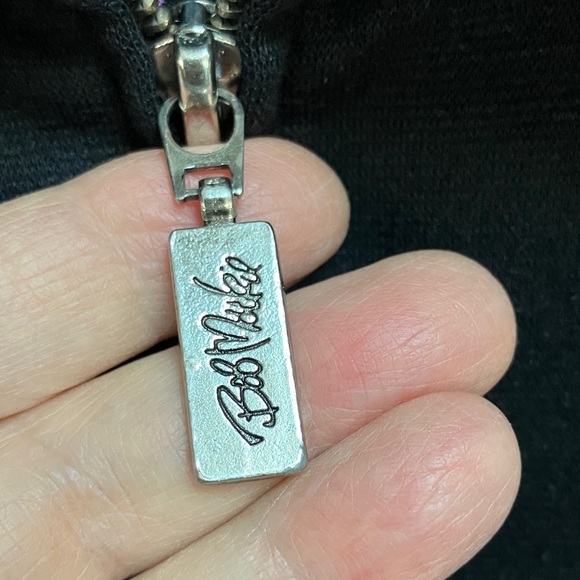 Bob Mackie 3X Black Jacket with Blue and Pink Embroidered Details Front Zip - Picture 8 of 11